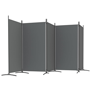 5-Panel Room Divider Anthracite 433x180 cm Fabric - Giant Lobelia