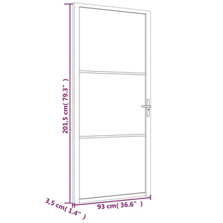 vidaXL Interior Door 93x201.5 cm White Matt Glass and Aluminium - Giant Lobelia