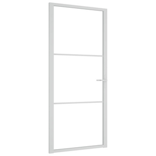 vidaXL Interior Door 93x201.5 cm White ESG Glass and Aluminium - Giant Lobelia