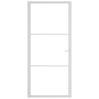 vidaXL Interior Door 93x201.5 cm White ESG Glass and Aluminium - Giant Lobelia