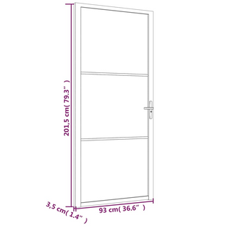 vidaXL Interior Door 93x201.5 cm White ESG Glass and Aluminium - Giant Lobelia