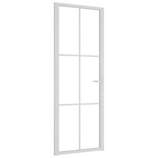 vidaXL Interior Door 76x201.5 cm White ESG Glass and Aluminium - Giant Lobelia