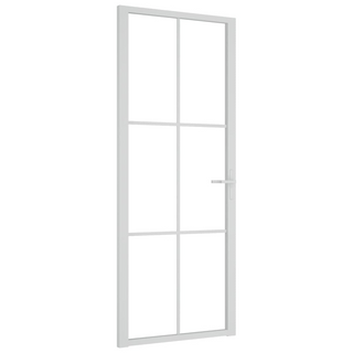 vidaXL Interior Door 83x201.5 cm White ESG Glass and Aluminium - Giant Lobelia