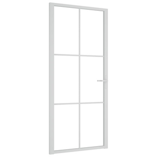 vidaXL Interior Door 93x201.5 cm White ESG Glass and Aluminium - Giant Lobelia