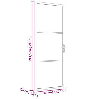 vidaXL Interior Door 83x201.5 cm White Matt Glass and Aluminium - Giant Lobelia