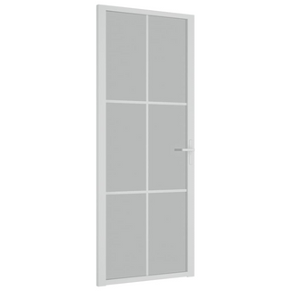 vidaXL Interior Door 83x201.5 cm White Matt Glass and Aluminium - Giant Lobelia