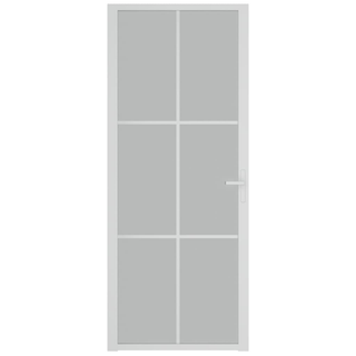 vidaXL Interior Door 83x201.5 cm White Matt Glass and Aluminium - Giant Lobelia