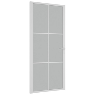 vidaXL Interior Door 93x201.5 cm White Matt Glass and Aluminium - Giant Lobelia