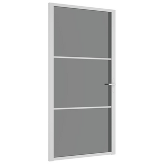 vidaXL Interior Door 102.5x201.5 cm White ESG Glass and Aluminium - Giant Lobelia