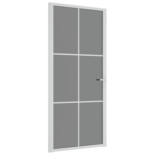 vidaXL Interior Door 93x201.5 cm White ESG Glass and Aluminium - Giant Lobelia