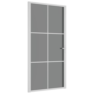 vidaXL Interior Door 102.5x201.5 cm White ESG Glass and Aluminium - Giant Lobelia