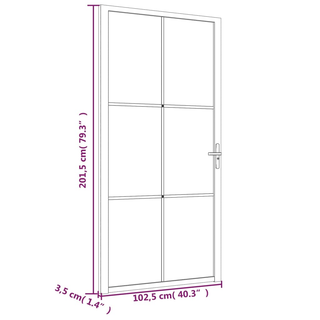 vidaXL Interior Door 102.5x201.5 cm White ESG Glass and Aluminium - Giant Lobelia