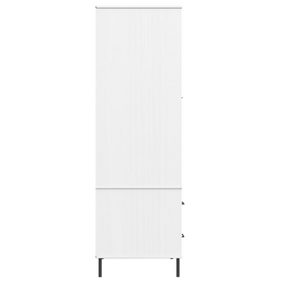 vidaXL Wardrobe with Metal Legs White 90x55x172.5 cm Solid Wood OSLO - Giant Lobelia