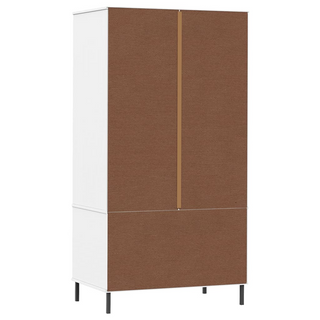 vidaXL Wardrobe with Metal Legs White 90x55x172.5 cm Solid Wood OSLO - Giant Lobelia