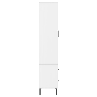 Bookcase with Metal Legs White 85x35x172.5 cm Solid Wood OSLO - Giant Lobelia