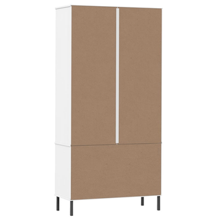 Bookcase with Metal Legs White 85x35x172.5 cm Solid Wood OSLO - Giant Lobelia