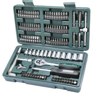 Brüder Mannesmann 130 Piece Bit and Socket Set 29166 - Giant Lobelia