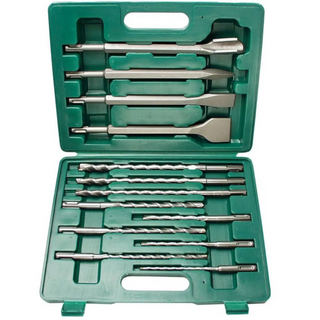 Brüder Mannesmann 13 Piece Drill Bit and Chisel Set SDS-Plus 12588 - Giant Lobelia