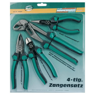 Brüder Mannesmann Four Piece Pliers Set Steel 10997 - Giant Lobelia