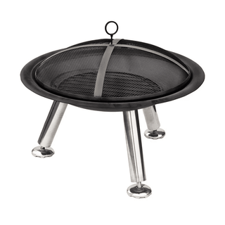 RedFire Fire Bowl Chicago Black Steel 75cm - Stylish Addition to Your Outdoor Space - Giant Lobelia