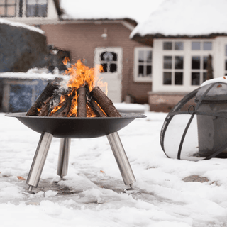 RedFire Fire Bowl Chicago Black Steel 75cm - Stylish Addition to Your Outdoor Space - Giant Lobelia