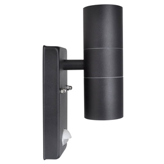 LED Wall Lamp Stainless Steel Cylinder Shape Black with Sensor - Giant Lobelia