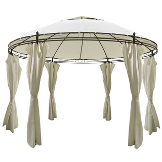 Round Gazebo with Curtains 3.5 x 2.7 m - Giant Lobelia