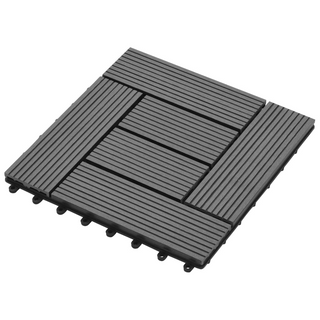 Grey 11 pcs 30 x 30 cm Decking Tiles WPC 1 sqm - Giant Lobelia