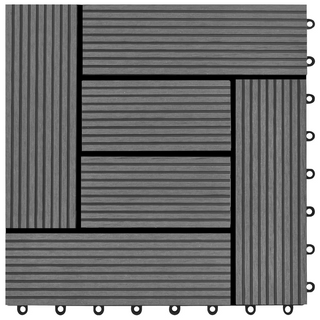 Grey 11 pcs 30 x 30 cm Decking Tiles WPC 1 sqm - Giant Lobelia