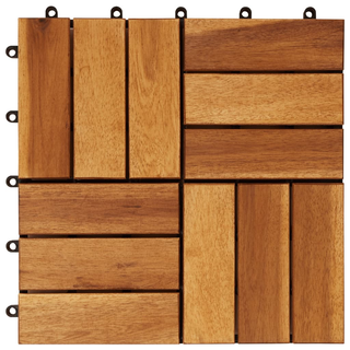 10 pcs Acacia Decking Tiles 30 x 30 cm - Giant Lobelia