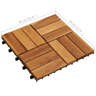 10 pcs Acacia Decking Tiles 30 x 30 cm - Giant Lobelia