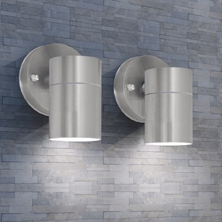 vidaXL Outdoor Wall Lights 2 pcs Stainless Steel Downwards - Giant Lobelia