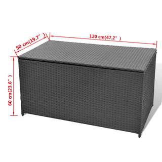 vidaXL Garden Storage Box Black 120x50x60 cm Poly Rattan - Giant Lobelia