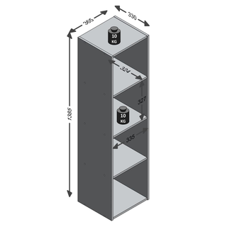 FMD Standing Shelf with 4 Compartments White - Giant Lobelia