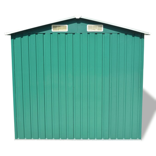 vidaXL Garden Storage Shed Green Metal 204x132x186 cm - Giant Lobelia