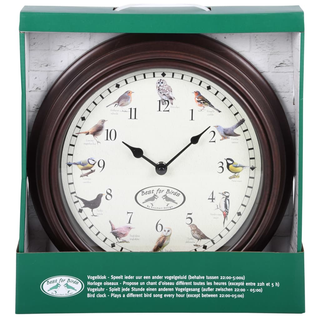 Esschert Design Clock with Birdsounds - Giant Lobelia