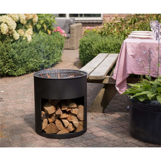 RedFire Fire Barrel Milshire Black Steel - Giant Lobelia