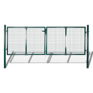 Fence Gate Steel 306x175 cm Green - Giant Lobelia