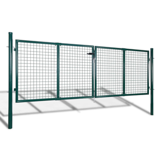 Fence Gate Steel 306x175 cm Green - Giant Lobelia