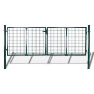 Fence Gate Steel 306x150 cm Green - Giant Lobelia