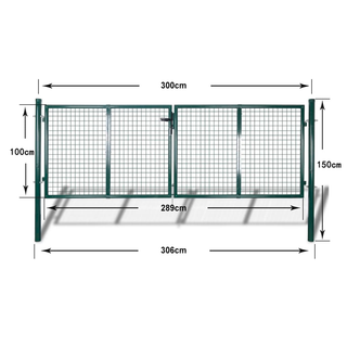 Fence Gate Steel 306x150 cm Green - Giant Lobelia