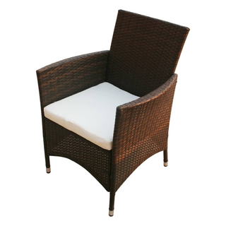 vidaXL 9 Piece Outdoor Dining Set with Cushions Poly Rattan Brown - Giant Lobelia