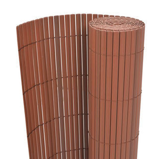 Double-Sided Garden Fence PVC 90x500 cm Brown - Giant Lobelia