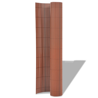 Double-Sided Garden Fence PVC 90x500 cm Brown - Giant Lobelia