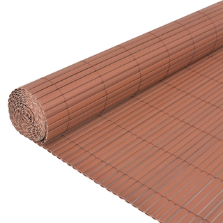 Double-Sided Garden Fence PVC 90x500 cm Brown - Giant Lobelia