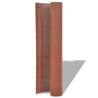 Double-Sided Garden Fence PVC 90x300 cm Brown - Giant Lobelia