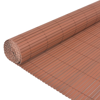 Double-Sided Garden Fence PVC 90x300 cm Brown - Giant Lobelia