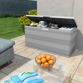 vidaXL Garden Storage Box Grey 117x45x56 cm - Giant Lobelia