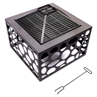 RedFire Fire Pit with BBQ Grill Mikor Black - Giant Lobelia