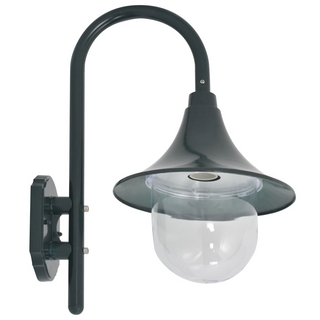 vidaXL Garden Wall Lamp E27 42 cm Aluminium Dark Green - Giant Lobelia